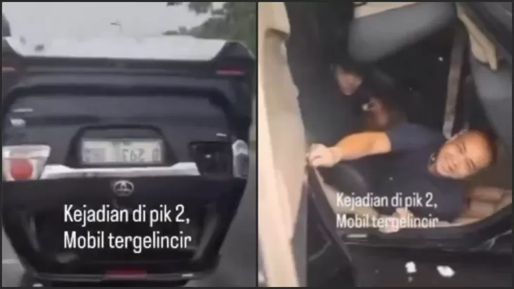 "Kejadian Mengejutkan di PIK 2: Penumpang Fortuner Terbalik karena Aquaplaning, Netizen Ramai Membahas Sikap Tenangnya"