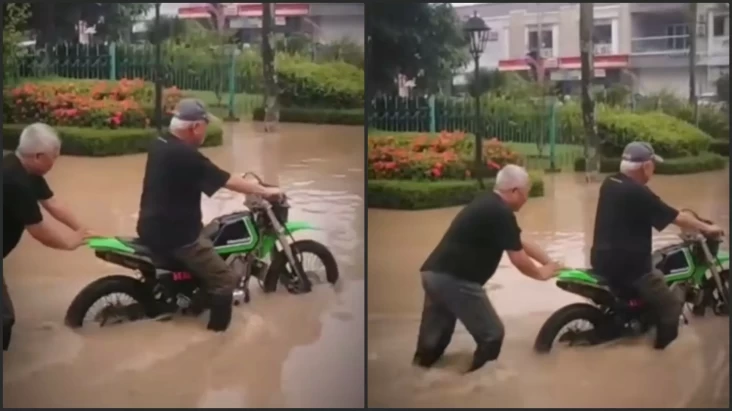 "Motor Basuki Jadi Senjata Banjir, Netizen Malah Sarankan Pakai Perahu!"