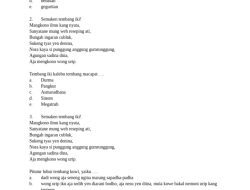 Soal Ujian Semester Bahasa Jawa Kelas 3 SD/MI Lengkap dengan Kunci Jawaban