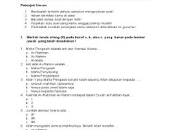 Sifat Ar-Rahim Allah: 50 Soal PAT Akidah Akhlak Kelas 1 SD Semester 2