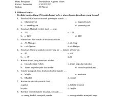 Latihan Soal Ujian Akhir Semester PAI Kelas 6 SD Kurikulum Merdeka dengan Kunci Jawaban